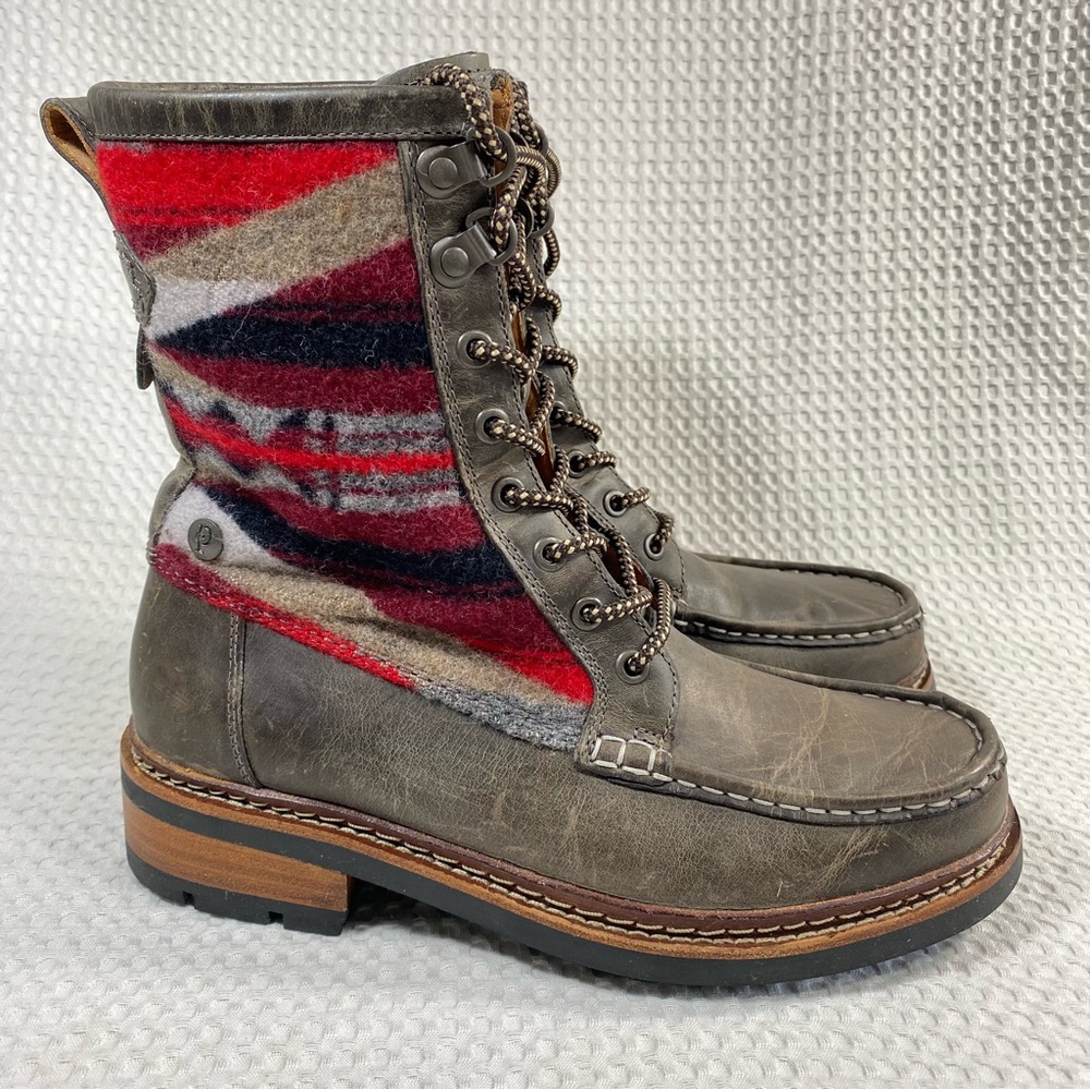 Pendleton Red and Brown Lace Up Boots